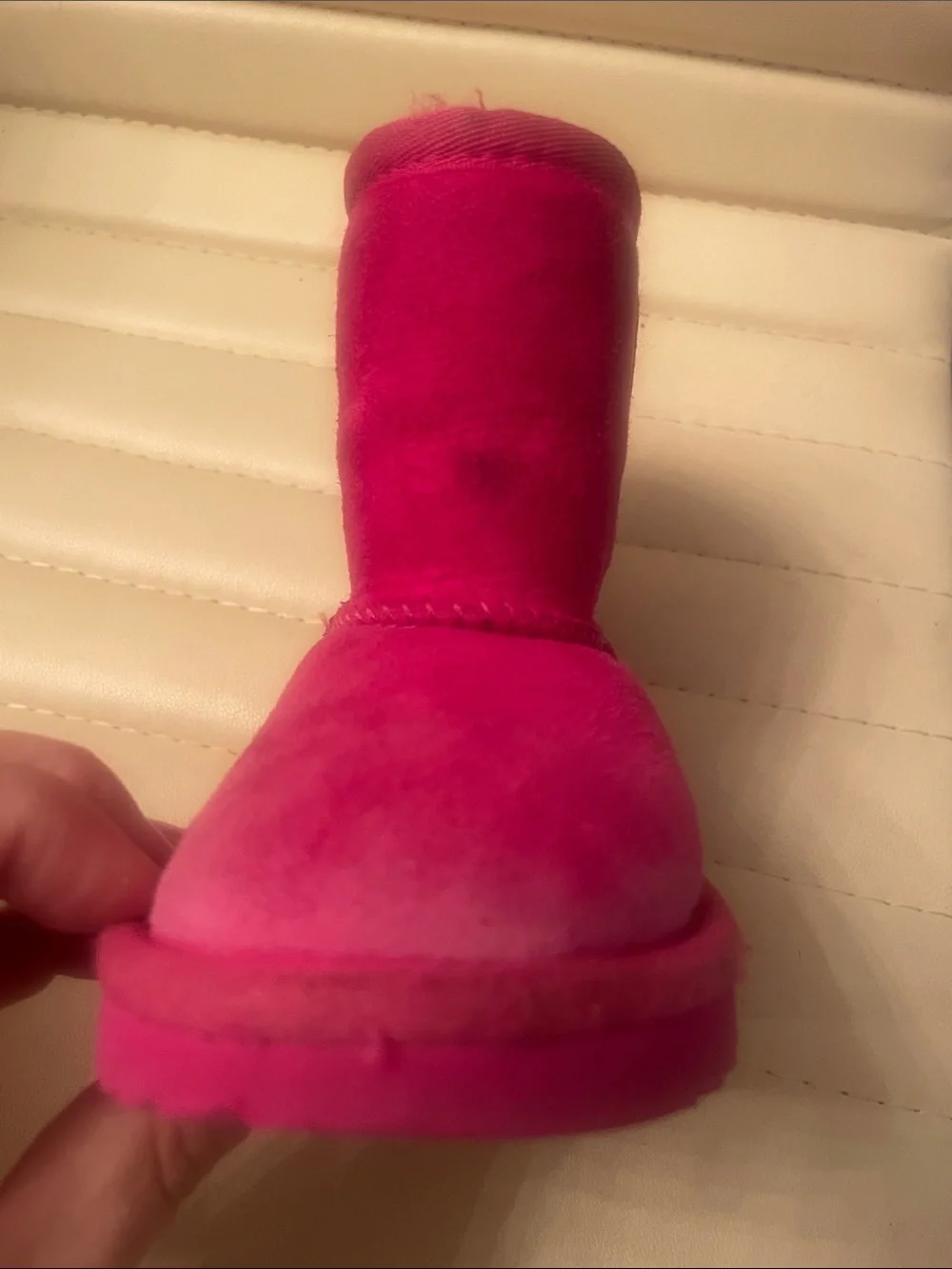 UGG Worn Suede Boots in Hot Pink